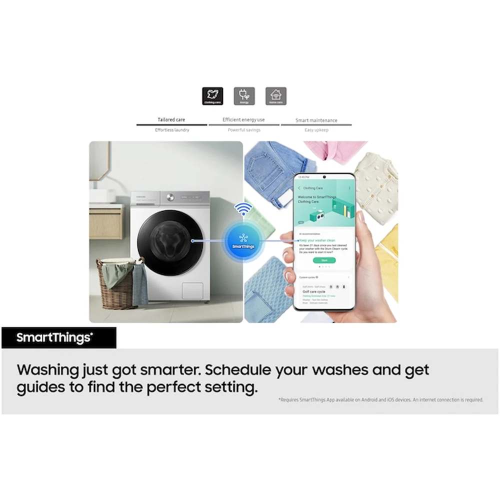 Samsung Series 8 WW11DB8B95GBU1 Bespoke AI Energy 11kg 1400 Spin Smart Washing Machine Black - Image 4
