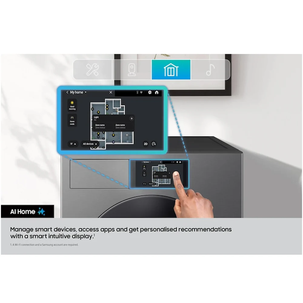 Samsung Series 9 DV90F09F4SU1 with AI Home 9kg Heat Pump Tumble Dryer Dark Steel - Image 6