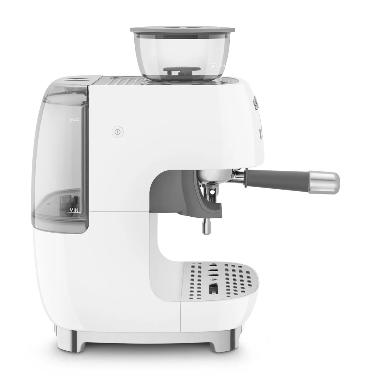 Smeg EGF03WHUK Retro Espresso Coffee Machine with Grinder in White - Image 4