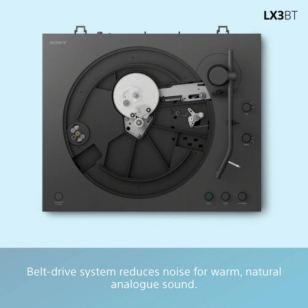 Sony PS-LX3BT Wireless Bluetooth Turntable with WH-CH720N Wireless Noise Cancelling Headphones - Black - Image 11
