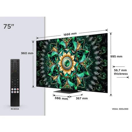 TCL 75Q7C-UK 75 Inch Q7C 4K Ultra HD HDR QD-Mini LED Smart Google TV - Image 2