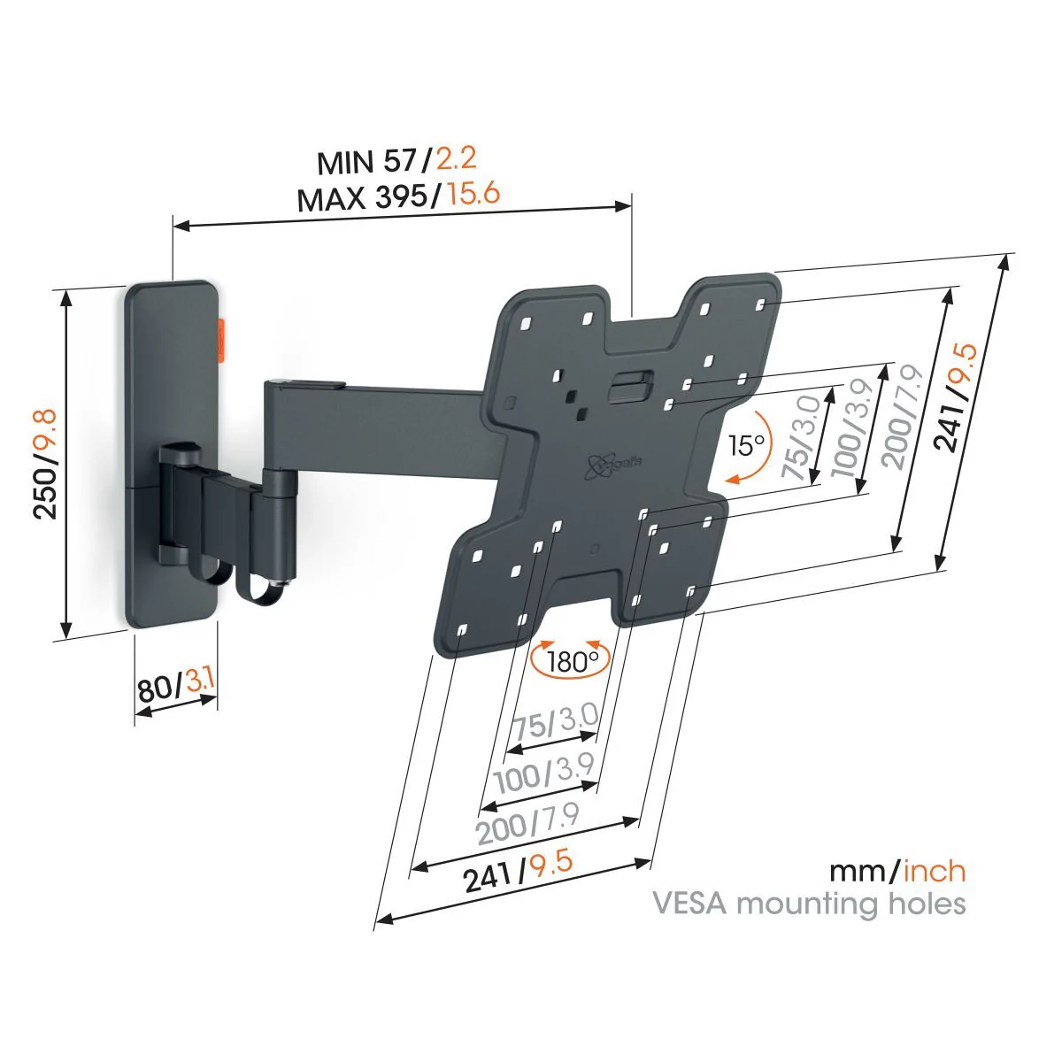 Vogels Quick TVM 1245 Full-Motion TV Wall Mount for TVs from 19 to 43 inches - Open Box Clearance - Image 6